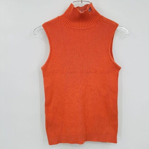Ralph Lauren Tops - Vintage Ralph Lauren Y2K Size Medium Coral Sleeveless Turtleneck Tank Top Cotton